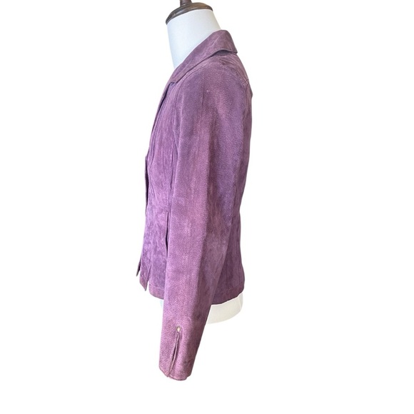 Live a Little plum leather jacket SZ M - Picture 4 of 8